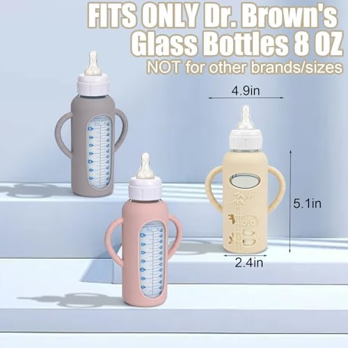 3 Pack Silicone Sleeves for Dr. Brown's Glass Bottles 8 OZ - Image 2