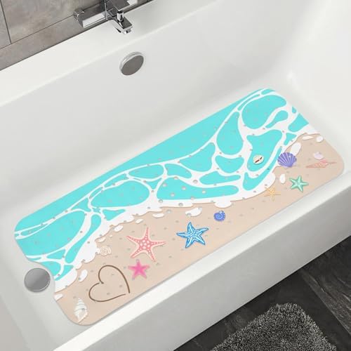 Non Slip Bathtub Mat, Extra Long Ocean Bath Mat - Image 7