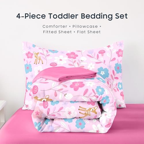 Wake In Cloud - Floral Toddler Bedding Set - Image 7