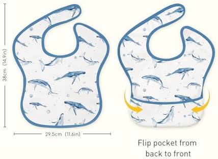 3 Pack Waterproof Baby Bibs for Eating, Mess Proof Feeding Bib - Image 6