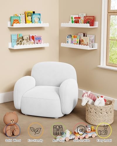 White Scalloped Nursery Floating Shelves - Image 4