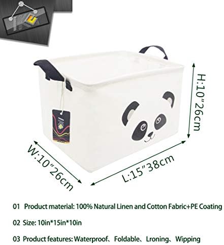 Rectangle Panda Storage Basket, Collapsible Storage Box, Gift Basket, Room Decor - Image 5