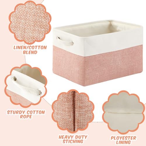 6 Pack Cube Storage Bins Fabric Cube Basket Handle, Dark Morandi - Image 3