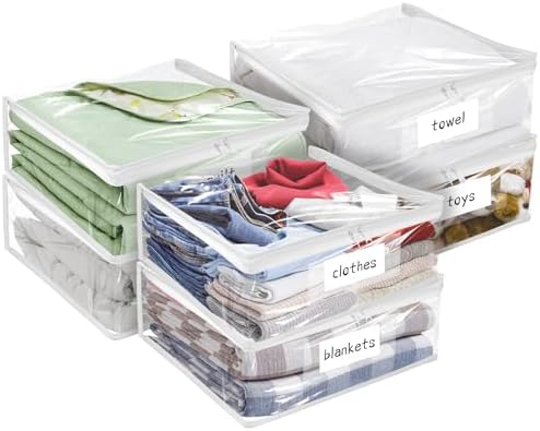 Plastic Storage Bags with Easy-Glide Zipper, Durable Clear Vinyl Zippered by Kikerike