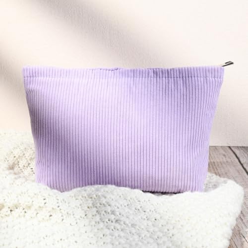SOIDRAM 2 Pcs Corduroy Makeup Bag Large Cosmetic Bag Toiletry Bag Makeup Pouch - Image 6