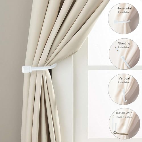 2Pcs Curtain Holdbacks, Metal U Shaped Hook Wall Mounted, Tassel Curtain - Image 3