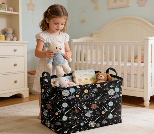 Sanjiaofeng Rectangular Moon and Stars Basket Waterproof Foldable Kids Laundry - Image 3