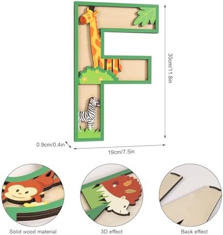 3D Layered Safari Nursery Wooden Letters - Image 3