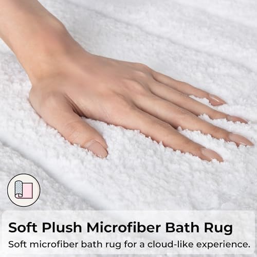 GRANNY SAYS White Bathroom Rugs Set 2 Piece, Soft Microfiber Bath Mats - Image 3