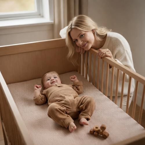 Crib Sheets, 100% Organic Cotton Muslin, Fitted 28"x52" Standard - Image 4