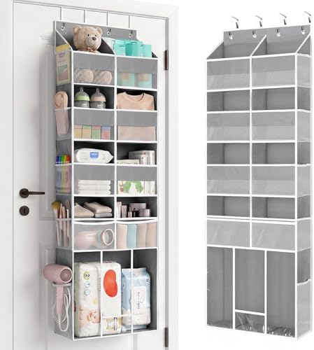 Yecaye Over the Door Organizer 5-Shelf, Behind the Door Storage 80lbs Capacity by Yecaye
