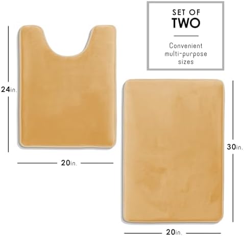 Clara Clark Bathroom Rugs, Velvet Memory Foam Bath Mat, Non-Slip Bath Rugs - Image 2