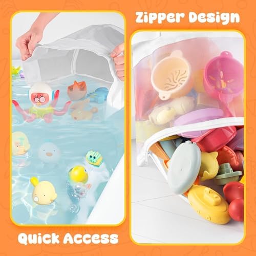 Bath Toy Storage, 4.15 Gallons Bath Toy Holder Wall-Mounted Shower Caddy - Image 4