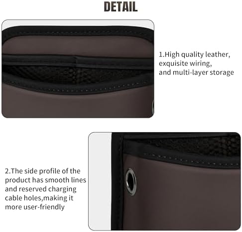 JEYODA Car Seat Side Storage Pocket, Small Organizer, PU Leather - Image 6