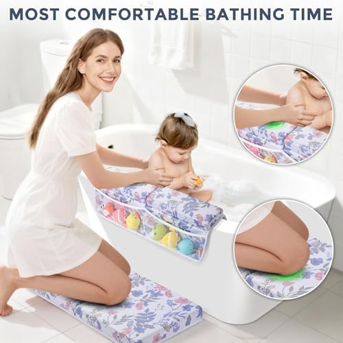 Bath Kneeler and Elbow Rest Pad Set, 1.5” Thick Bathtub Kneeling Mat - Image 2