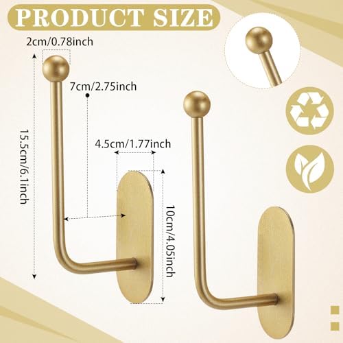 CroBlissful 4 Pcs Adhesive Curtain Holdbacks No Drill Window Hook - Image 2