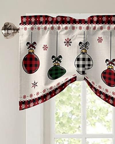 Christmas Blackout Tie Up Valance Curtains - Image 3