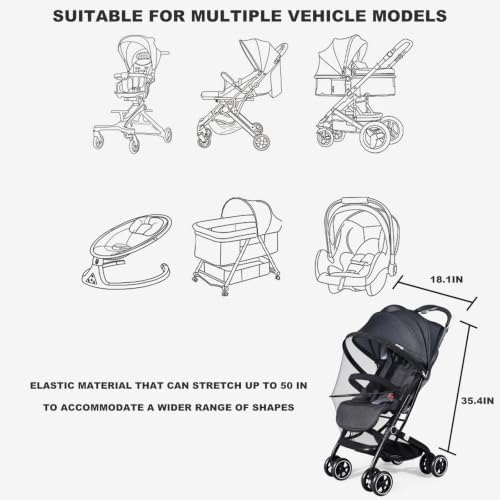 Mosquito Net for Stroller, Universal Bug Net for Stroller, Car Seats, Mini Cribs - Image 6
