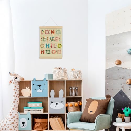 NaZaUK Kids Room Decor, Classroom Decor, Long Live Childhood Canvas Wall Art - Image 2