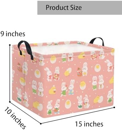 Rectangular Easter Basket for Home Kitchen Baby Girls Basket Cute Storage Bin - Image 2