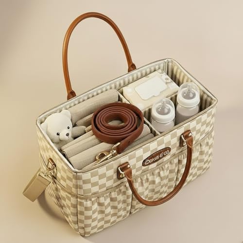 DOKUS & CO Luxe Diaper Caddy Organizer, Extra Large Collapsible Nursery Storage - Image 6