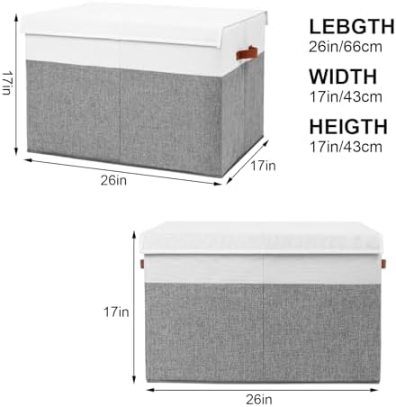 Large Toy Storage Box with Lid, Toy Chest Bin Boxes Basket with Dividers - Image 4