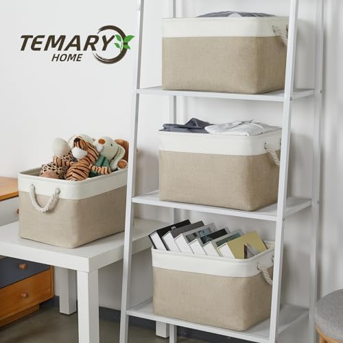 Temary Fabric Storage Baskets 4Pack Storage Bins Decorative Basket - Image 5