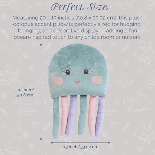 MON AMI Bubbles Octopus Accent Décor Pillow – 20x13”, Plush Stuffed Animal - Image 3
