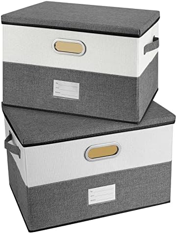 Large Linen Fabric Foldable Storage Bins by Unknown