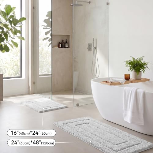 GRANNY SAYS Gray Bathroom Runner Rug 24" x 48", Soft Microfiber Bath Mat - Image 6