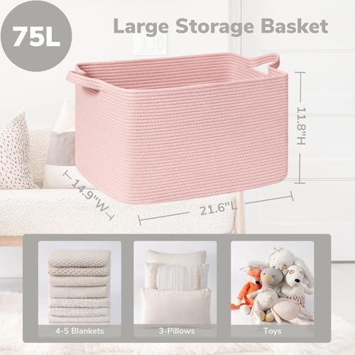 Goodpick Large Woven Rope Blanket Basket - Image 3