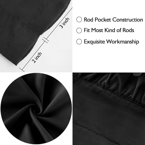 HIG 2 Pack Black Ruffle Handcrafted Window Valances - Image 4