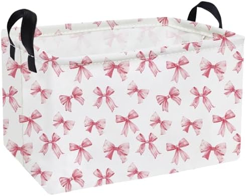 Essme Rectangular Pink Baskets, Girls Storage Box, Cute Basket by ESSME