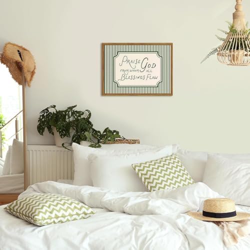 Framed Christian Scripture Wall Art, Bible Verse Pictures Wall Decor, Sage - Image 4