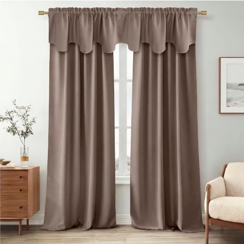 NICETOWN Cappuccino Valance Curtains Rustic Farmhouse Window Treatment - Image 6
