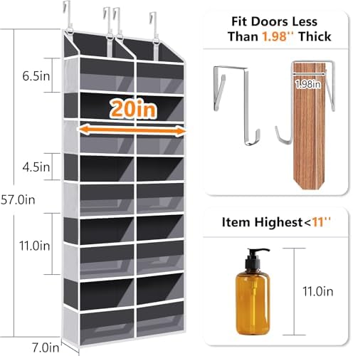UVIAHOMI Heavy Duty Over The Door Organizer 5 Tiers, Extra Large Behind Door - Image 2