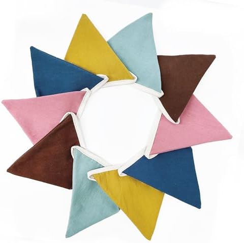 2 Sets of Boho Pennant Banner 20Pcs Nursery Garland Flags Retro Colored Fabric - Image 6