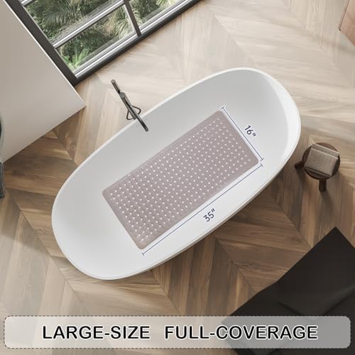 Non-Slip Bathtub and Shower Mats, Power Grip Bath Mat 35 x 16.3 Inch - Image 4