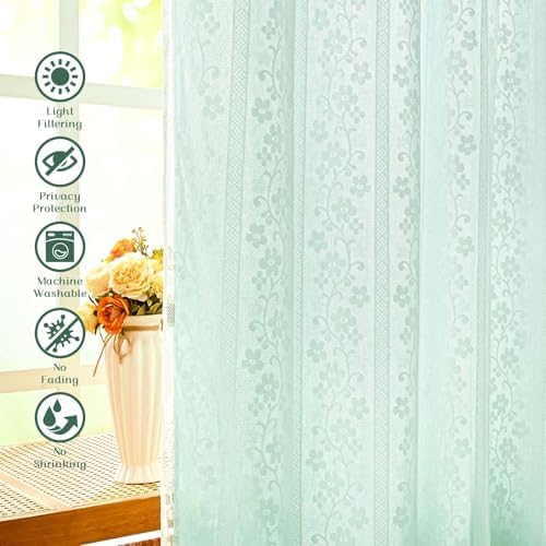 ASPMIZ Linen Kitchen Curtains 36 Inch Double Layer Kitchen Window Curtains - Image 4