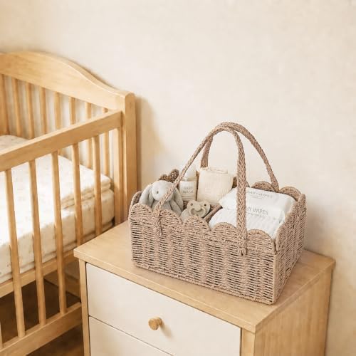 Diaper Caddy Organizer, Paper Rope Storage Baskets Nursery Bin - Image 6