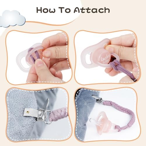POKIPAW Pacifier Clip for Boys and Girls, 6 Pack Baby Pacifier Holder Leash - Image 7