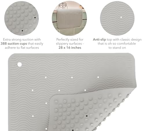 HEVEA Natural Rubber Wave Bath Mat – Long 28 × 16 in - Image 2
