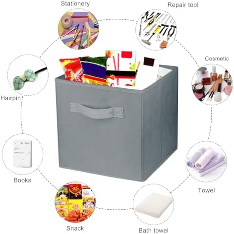 3 Pcs Storage Cubes, 10.5 Inch Collapsible Storage Bins, Fabric Foldable Bins - Image 2