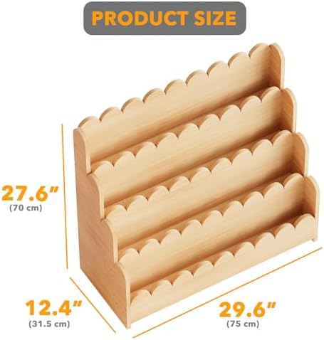 SpaceAid 4-Tier Scalloped Bookshelf, Montessori Bookcase - Image 2