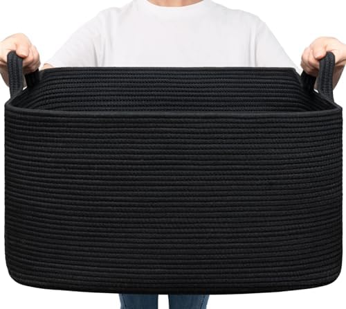 Goodpick Large Woven Rope Blanket Basket by Goodpick