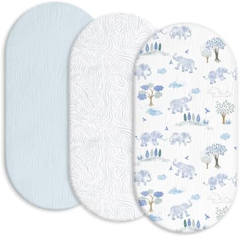 Gllquen Baby Muslin Bassinet Sheets 3pk, Soft Cotton Baby Sheet 33x17 by GLLQUENBABY