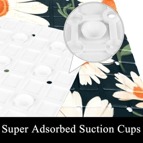 Shower Mat Non Slip, Tropical Daisies Anti Slip Bath Mat - Image 3