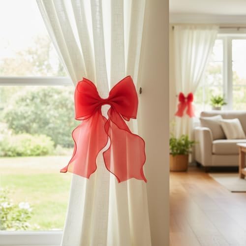 2 Pack French Lace Bow Curtain Tiebacks - Image 6