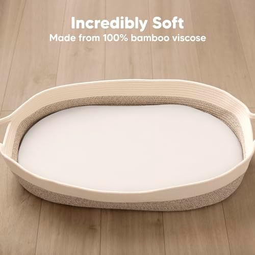 2-Pack Baby Bassinet Sheets Girl, 33x17 Bedside Sheets - Image 2