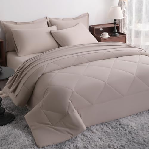 NTBAY Queen Microfiber Bed in a Bag, Comforter Set 7 Piece by NTBAY